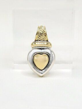 David Yurman Cable Heart Pendant Enhancer in Sterling Silver & 18K Yellow Gold
